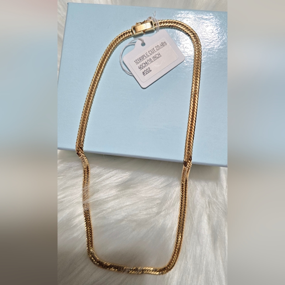 Real Solid JAPAN GOLD K18 CHAIN NECKLACE 40CM/20grams